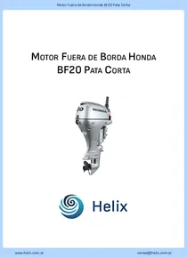 Motor Fuera de Borda Honda BF20 Pata Corta - Ficha Técnica