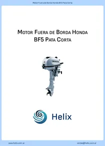 Motor Fuera de Borda Honda BF5 Pata Corta - Ficha Técnica