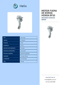 Motor Fuera de Borda Honda BF10 - Folleto