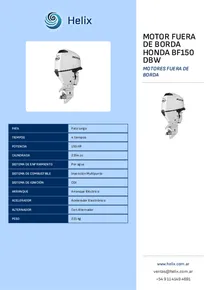 Motor Fuera de Borda Honda BF150 DBW - Folleto