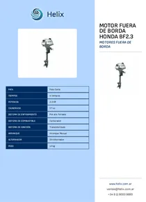 Motor Fuera de Borda Honda BF2.3 - Folleto