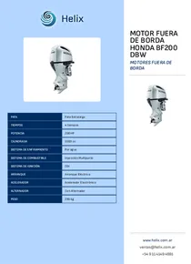 Motor Fuera de Borda Honda BF200 DBW - Folleto