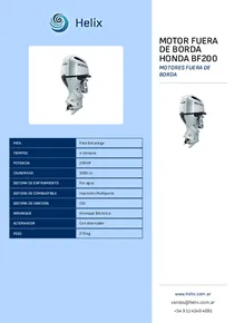 Motor Fuera de Borda Honda BF200 - Folleto