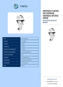 Motor Fuera de Borda Honda BF250 DBW - Folleto