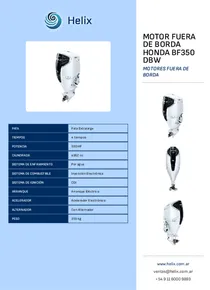 Motor Fuera de Borda Honda BF350 DBW - Folleto